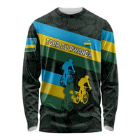Rwanda Long Sleeve Shirt with Tour du Rwanda Cycling Race Flag Stripe Spirit