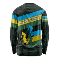 Rwanda Long Sleeve Shirt with Tour du Rwanda Cycling Race Flag Stripe Spirit
