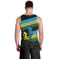 Rwanda Men Tank Top with Tour du Rwanda Cycling Race Flag Stripe Spirit