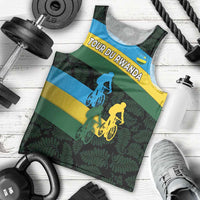 Rwanda Men Tank Top with Tour du Rwanda Cycling Race Flag Stripe Spirit