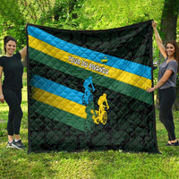 Rwanda Quilt with Tour du Rwanda Cycling Race Flag Stripe Spirit