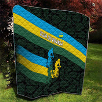 Rwanda Quilt with Tour du Rwanda Cycling Race Flag Stripe Spirit