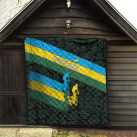 Rwanda Quilt with Tour du Rwanda Cycling Race Flag Stripe Spirit