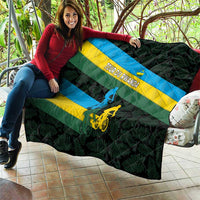 Rwanda Quilt with Tour du Rwanda Cycling Race Flag Stripe Spirit