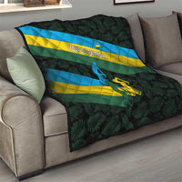 Rwanda Quilt with Tour du Rwanda Cycling Race Flag Stripe Spirit