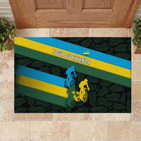 Rwanda Rubber Doormat with Tour du Rwanda Cycling Race Flag Stripe Spirit