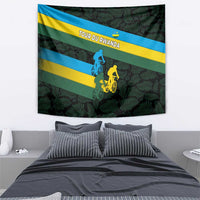 Rwanda Tapestry with Tour du Rwanda Cycling Race Flag Stripe Spirit