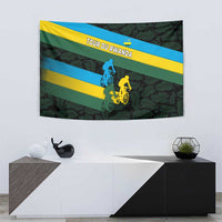 Rwanda Tapestry with Tour du Rwanda Cycling Race Flag Stripe Spirit
