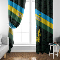 Rwanda Window Curtain with Tour du Rwanda Cycling Race Flag Stripe Spirit