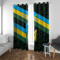 Rwanda Window Curtain with Tour du Rwanda Cycling Race Flag Stripe Spirit