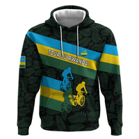 Rwanda Zip Hoodie with Tour du Rwanda Cycling Race Flag Stripe Spirit