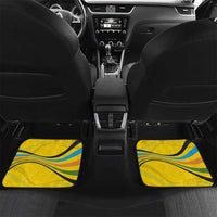 Rwanda Car Mats with Basketball League Court Hoop Yellow Wave Spirit