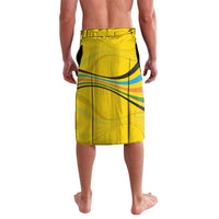 Rwanda Lavalava with Basketball League Court Hoop Yellow Wave Spirit