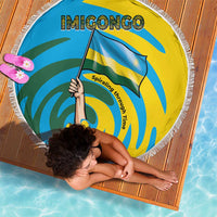 Rwanda Beach Blanket with Imigongo Spiraling Flag Hand Wave Time Spirit