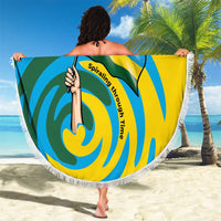 Rwanda Beach Blanket with Imigongo Spiraling Flag Hand Wave Time Spirit