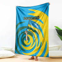 Rwanda Blanket with Imigongo Spiraling Flag Hand Wave Time Spirit