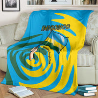 Rwanda Blanket with Imigongo Spiraling Flag Hand Wave Time Spirit