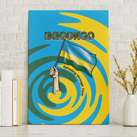 Rwanda Canvas Wall Art with Imigongo Spiraling Flag Hand Wave Time Spirit