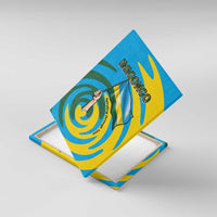 Rwanda Canvas Wall Art with Imigongo Spiraling Flag Hand Wave Time Spirit