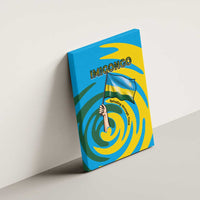 Rwanda Canvas Wall Art with Imigongo Spiraling Flag Hand Wave Time Spirit