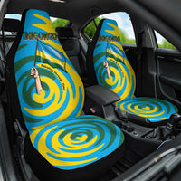 Rwanda Car Seat Cover with Imigongo Spiraling Flag Hand Wave Time Spirit