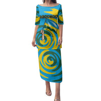 Rwanda Family Matching Puletasi and Hawaiian Shirt with Imigongo Spiraling Flag Hand Wave Time Spirit