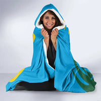 Rwanda Hooded Blanket with Imigongo Spiraling Flag Hand Wave Time Spirit