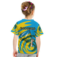 Rwanda Kid T Shirt with Imigongo Spiraling Flag Hand Wave Time Spirit