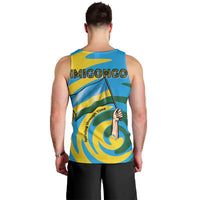 Rwanda Men Tank Top with Imigongo Spiraling Flag Hand Wave Time Spirit