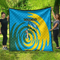 Rwanda Quilt with Imigongo Spiraling Flag Hand Wave Time Spirit