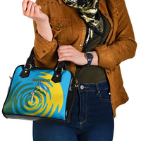 Rwanda Shoulder Handbag with Imigongo Spiraling Flag Hand Wave Time Spirit