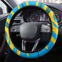 Rwanda Steering Wheel Cover with Imigongo Spiraling Flag Hand Wave Time Spirit