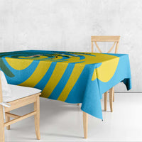 Rwanda Tablecloth with Imigongo Spiraling Flag Hand Wave Time Spirit