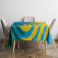 Rwanda Tablecloth with Imigongo Spiraling Flag Hand Wave Time Spirit