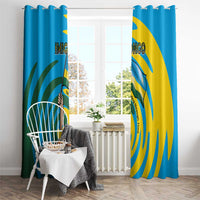 Rwanda Window Curtain with Imigongo Spiraling Flag Hand Wave Time Spirit