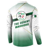 Algeria Soccer Button Sweatshirt with Desert Warriors Text and National Flag Design