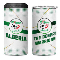 Algeria Soccer 4 in 1 Can Cooler Tumbler with Desert Warriors Text and National Flag Design