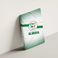 Algeria Soccer Canvas Wall Art with Desert Warriors Text and National Flag Design