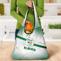 Algeria Soccer Grocery Bag with Desert Warriors Text and National Flag Design