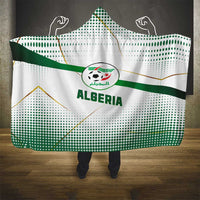 Algeria Soccer Hooded Blanket with Desert Warriors Text and National Flag Design