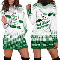 Algeria Soccer Hoodie Dress with Desert Warriors Text and National Flag Design