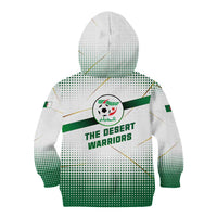 Algeria Soccer Kid Hoodie with Desert Warriors Text and National Flag Design
