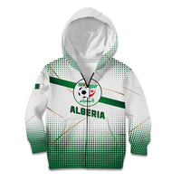 Algeria Soccer Kid Hoodie with Desert Warriors Text and National Flag Design