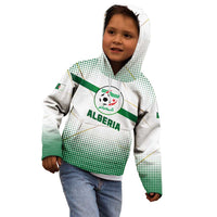 Algeria Soccer Kid Hoodie with Desert Warriors Text and National Flag Design