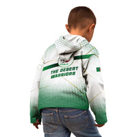 Algeria Soccer Kid Hoodie with Desert Warriors Text and National Flag Design