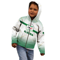 Algeria Soccer Kid Hoodie with Desert Warriors Text and National Flag Design
