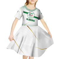 Algeria Soccer Kid Short Sleeve Dress with Desert Warriors Text and National Flag Design