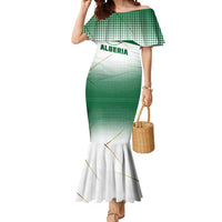 Algeria Soccer Mermaid Dress with Desert Warriors Text and National Flag Design
