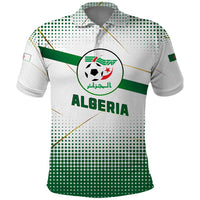 Algeria Soccer Polo Shirt with Desert Warriors Text and National Flag Design
