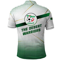 Algeria Soccer Polo Shirt with Desert Warriors Text and National Flag Design